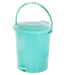 Heart Home Plastic Pedal Dustbin, Trashbin, Wastebin For Kitchen, Bathroom, Office Use With Handle, 10 Liter (Sky Blue)-47HH0916