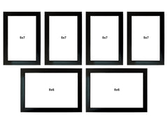 Kuber Industries Collage Photo Frame For Living Room, Wall Set of 6 (Black) Size: 5x7-4 Pc., 6x8-2 Pc.