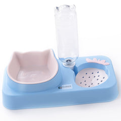 Kuber Industries Animal Feeding Plastic 2 in 1 Pet Bowls | Cat & Dog Bowl | Small/Medium Size Pet Feeding Bowl | Non-Toxic & 100% Safe for Pets (Pack of 1) | Blue