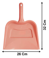 Heart Home Plastic Lightweight 12" Dustpan with Comfort Grip Handle for Easy Sweep Broom, Pack of 6 (Pink & Blue)