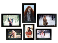 Kuber Industries Collage Photo Frame For Living Room, Wall Set of 6 (Black) Size: 5x7-3 Pc., 4x6-3 Pc.