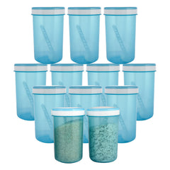 Kuber Industries Containers Set for Kitchen|BPA-Free Plastic 500 ML Storage Containers Set with Spoon for Kitchen|Pack of 12 (Sky Blue)