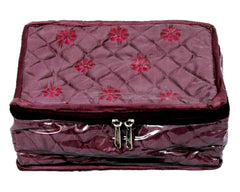 Kuber Industries PVC Laminated Jewellery Organizer For Watches, Bracelets, Bangles, Small Jewllery With 5 Pouches (Purple)