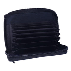 Heart Home Soft Leather Card Holder | Zipper Wallet for Man & Woman with 11 Slot Pack of 2 (Black)