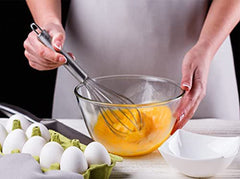 Heart Home Stainless Steel Balloon Shape Wire Whisk/Egg Beater for Blending, Whisking, Beating, Stirring, Cooking, Baking, 20cm (Silver)
