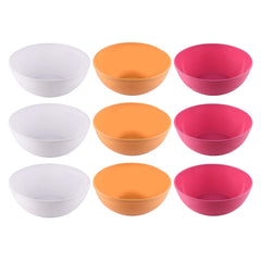 Kuber Industries Bowls|Plastic Dishwasher Safe Bowl|Serving Bowls|Bowls for Kitchen|Microwave Safe Bowls for Salad|Soup|Pasta|1500 ML|Pack of 9 (Multicolor)