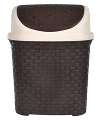 Heart Home Multiuses Plastic Dustbin For Home, Kitchen, Office, Bathroom With Swing Lid 7 Litre (Brown)-47HH0706