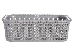 Heart Home Multiuses Small M 15 Plastic Tray/Basket/Organizer Without Lid (Grey) -46HH0117