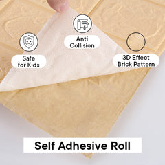 Kuber Industries Foam Brick Pattern 3D Wallpaper for Walls | Soft PE Foam | Easy to Peel, Stick & Remove DIY Wallpaper | Suitable on All Walls | Pack of 5 Sheets, 70 cm X 77 cm