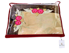 Heart Home Non Woven 12 Pieces Single Packing Saree Cover Set (Maroon)- HEART7014