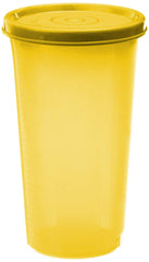Kuber Industries Virgin Plastic Everday Small Glass 4 Piece Tumbler/airtight Container Leakproof Storage with Lid 350ml (Multi) CTKTC034171