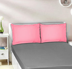 Kuber Industries Breathable & Soft Cotton Pillow Cover for Sofa, Couch, Bed - 29x20 Inch, Set of 2 (Pink)