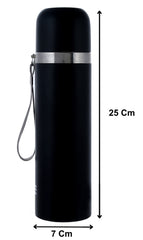 Heart Home Insulated Double Wall Stainless Steel Leak Proof BPA Free Water Bottle/Flask, 500ml-Pack of 2 (Black)