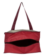 Heart Home Rexine Shopping Bags/Grocery Bag for Carry Grocery, Fruits, Vegetable with Handles (Beige) 54HH4019.