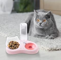 Kuber Industries Animal Feeding Plastic 2 in 1 Pet Bowls | Cat & Dog Bowl | Small/Medium Size Pet Feeding Bowl | Non-Toxic & 100% Safe for Pets (Pack of 1) | Pink