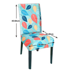 Heart Home Leaf Printed Elastic Stretchable Polyster Chair Cover for Home, Office, Hotels, Wedding Banquet- Pack of 2 (Multicolor)-50HH0889