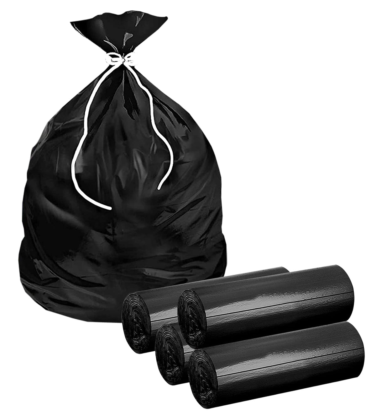 Kuber Industries Medium 120 Biodegradable Garbage Bags, Dustbin Bags, Trash Bags For Kitchen, Office, Warehouse, Pantry or Washroom, 19x21 Inches (Black)-HS41KUBMART24026