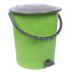 Kuber Industries Plastic Dustbin Garbage Bin with Handle, 10 Liters (Green & Grey) - CTKTC22825
