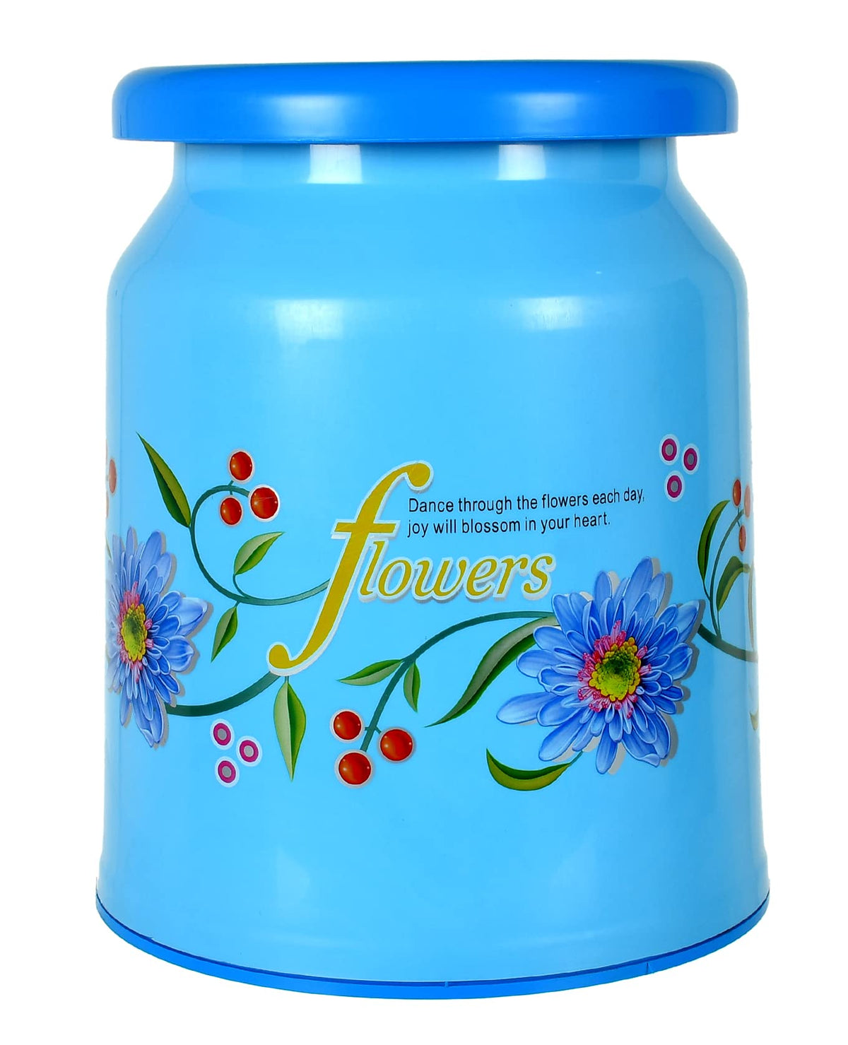 Kuber Industries Flower Design Portable, Ligthweight Plastic Sitting Stool for Indoor & Outdoor (Blue), Standard (HS39KUBMART023883)