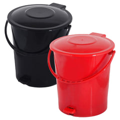 Kuber Industries Pedal Dustbin|Plastic Pedal Dustbin|Kitchen Waste Paper Bin|Dustbin For Bedroom|10 Liter Dustbin|Pack of 2 (Multicolor)
