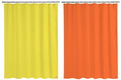 Heart Home 2 Pieces Solid 100% PEVA Shower Curtain,Bathroom Curtain, 70 inch x 80 inch, Yellow & Orange-HEARTXY11555, Standard