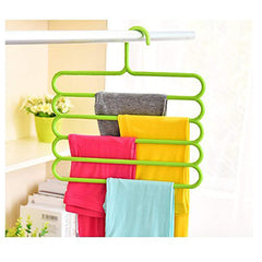 Kuber Industries 3 Pieces Multi-Purpose 5 Layer Pants Clothes Hanger Wardrobe Storage Organizer (Multicolour) - CTKTC23485