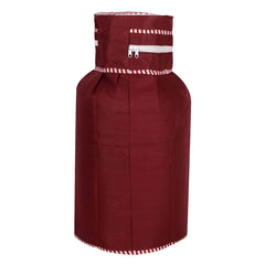 Kuber Industries Cotton Dust-Water Proof LPG Gas Cylinder Cover (Maroon) - CTKTC40743