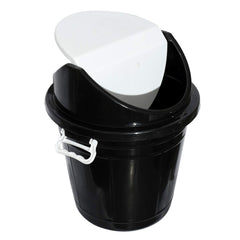 Kuber Industries Plastic Swing Lid Garbage Waste Dustbin for Home, Office, Factory, 30 Liters, Large Size (Black) -CTKTC038703
