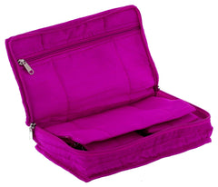 Kuber Industries Embroidery Design 2 Pieces Cotton Jewellery Kit, Green & Pink - CTKTC030604