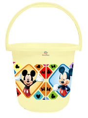 Heart Home Disney Mickey Minnie Print Multipurpose Plastic Bucket ,16 LTR (Cream) -HS_35_HEARTHS17824