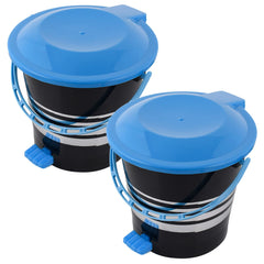 Heart Home Pedal Dustbin|Plastic Pedal Dustbin|Kitchen Waste Paper Bin|Dustbin For Bedroom|Blue Lid 10 Liter Dustbin|Pack of 2 (Black)