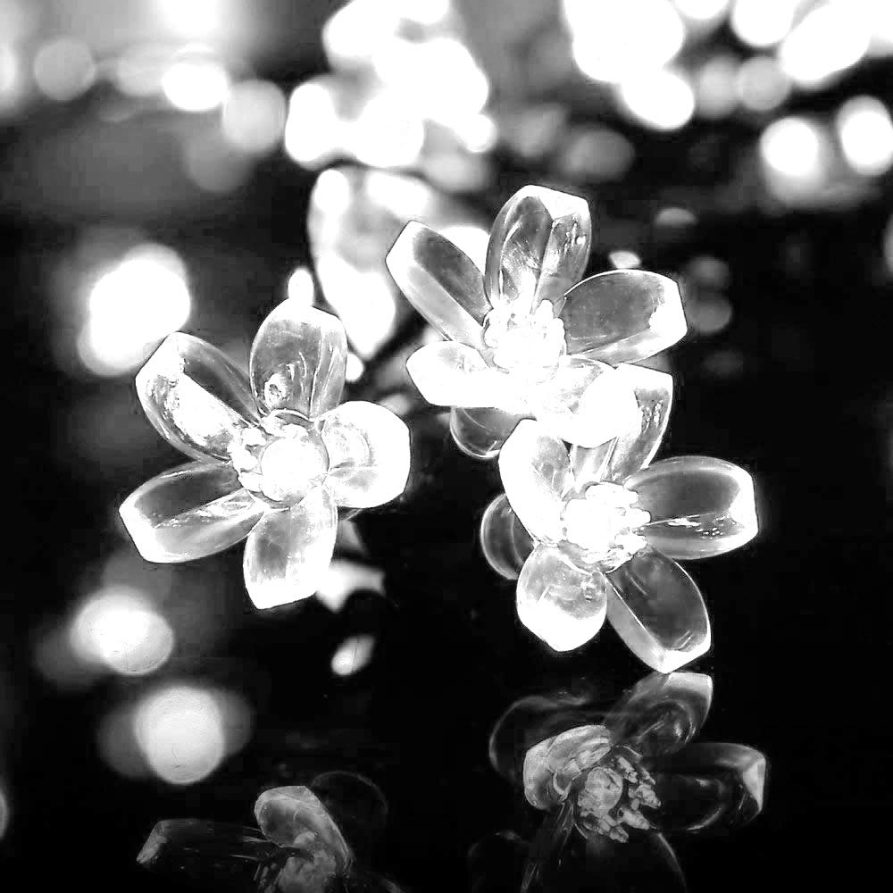 Kuber Industries 28 Led Direct Plug Crystal Flower Designer 10 Meter String Light for Festivals and Home Decoration, White-CTKTC022920