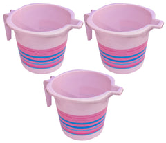 Heart Home Durable Long Lasting, Lightweight, Unbreakable, Strong Plastic Bathroom Mug 1 Litre- Pack of 3 (Pink)