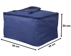 Kuber Industries CTKTC6601 Rexine Jumbo Underbed Moisture Proof Storage Bag with Zipper Closure and Handle (Royal Blue, 48 cm x 60 cm x 36 cm)