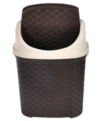 Heart Home Multiuses Plastic Dustbin For Home, Kitchen, Office, Bathroom With Swing Lid 7 Litre (Brown)-47HH0706