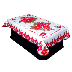 Kuber Industries Center Table Cover|Cotton Center Table Cover for Living Room|Table Cloth for 4 Seater|(White)