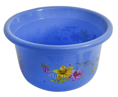 Kuber Industries Printed 3 Pieces Plastic Bucket, Mug & Tub Set (Blue)