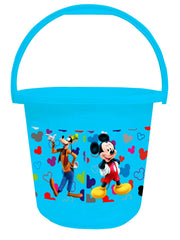 Kuber Industries Disney Team Mickey Print Unbreakable Virgin Plastic Strong Bathroom Bucket, 16 LTR (Pink & Cream & Blue)-Pack of 3 -HS_35_KUBMARTS17427