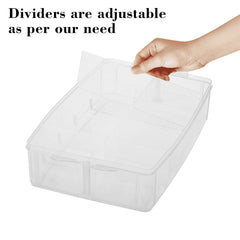 Kuber Industries Beads Storage Box|Plastic Detachable 3-Tier Box Organizer|30 Grid Storage Organizer for Glitters|Thread Reels|Medicine Pills (Transparent)