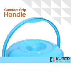Kuber Industries Colorful Homeware Bucket| Plastic Bucket|Transparent Bucket with Lid & Handle for Bathroom,Home Use,13 Litre (Sky Blue)