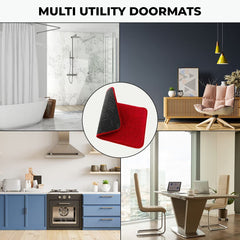 Kuber Industries Floor |Stylish Door Mat|Durable & Easy to Maintain|Multi-Utility Floor for Living Room,Bedroom,Bathroom,Kitchen,Entrances|40 x 60 cm,Red, Pack of 5