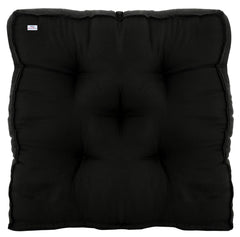 Heart Home Microfiber 18 * 36 Inch Back and Seat Chair Cushion with Ties & 18 * 18 Inch Square Cushion for Rocking Chair, Desk Chair, Dining Chairs, Lounge Chair- Set of 2 (Black)
