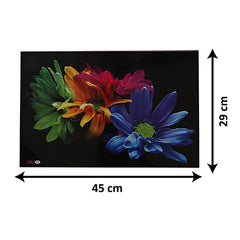 Kuber Industries Flower Printed PVC Waterproof, Oil Proof, Easy to Clean Placemats Table Mats for Dining, Set of 6 (Multicolour)
