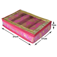 Heart Home Feather Design Laminated 4 Rod Box, Organizer For Bangle, Watches, Bracelets, Jewellery With Tranasparent Top (Pink)-47HH0230