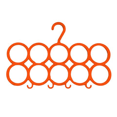 Kuber Industries 10-Circle Plastic 2 Pieces Ring Hanger for Scarf, Shawl, Tie, Belt, Closet Accessory Wardrobe Organizer (Multicolour) - CTKTC030747