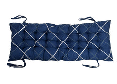 Heart Home Geomatric Printed Microfiber Comfortable, Soft, Long Back & Seat Rocking Chair, Lounger Cushion for Indoor/Outdoor with Ties, 18 * 46 Inch (Blue),49LUGH0290