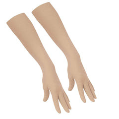 Kuber Industries Men's & Women's Cotton Full Hand Summer Gloves for Protection from Sun Burn/Heat/Pollution (Pack of - 1 Pairs, Cream) - CTSTC46480