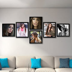 Kuber Industries Collage Photo Frame For Living Room, Wall Set of 6 (Black) Size: 8x8-4 Pc., 8x10-2 Pc.