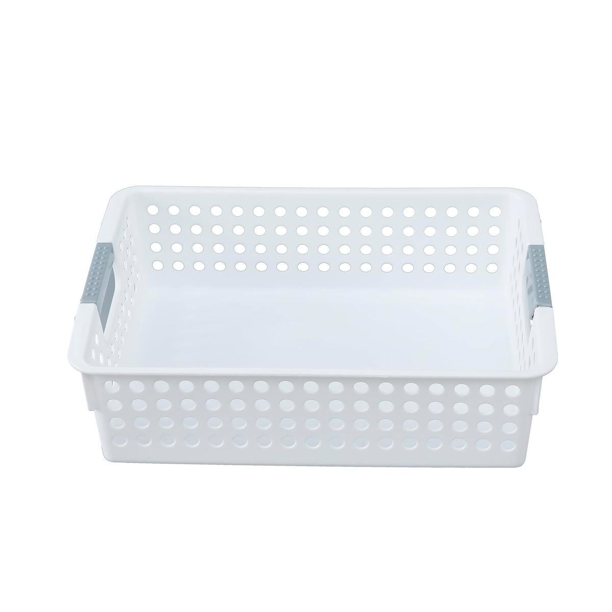 Kuber Industries Large Hollow Storage Basket|Kitchen & Home Organizer For Wardrobe|Tray For Toys, Fruits, Books (White)