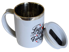 Kuber Industries Double Wall Vacuum Insulated Food Grade BPA Free Plastic Coffee Mug with Lid, Pack of 2 (Grey & Coffee)